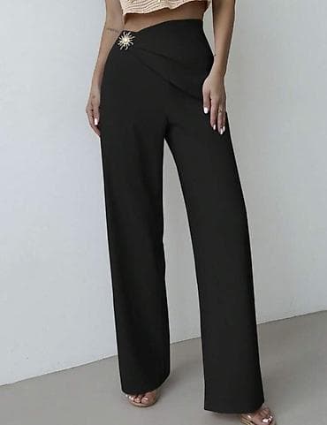 Elegantne ženske pantalone sa visokim strukom i ravnim, širokim na lalafo.rs — 7 Elegantne ženske pantalone sa visokim strukom i ravnim, širokim — 7