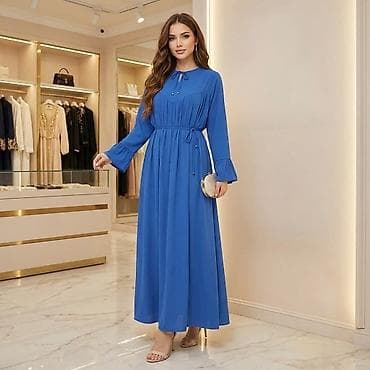 Elegantna duga haljina sa mašnom na kragni - Model: maxi haljina na lalafo.rs Elegantna duga haljina sa mašnom na kragni - Model: maxi haljina