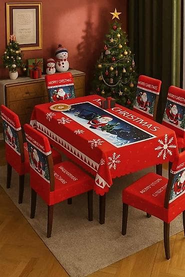 🎄 Novogodišnji stolnjak (150x220 cm) + 6 navlaka za stolice 🎄 Unesite na lalafo.rs — 3 🎄 Novogodišnji stolnjak (150x220 cm) + 6 navlaka za stolice 🎄 Unesite — 3
