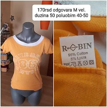 Ženska majica kratkih rukava ROBIN. - Boja: žuta sa belim detaljem na lalafo.rs — 1 Ženska majica kratkih rukava ROBIN. - Boja: žuta sa belim detaljem — 1