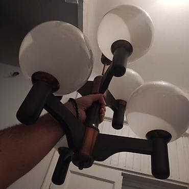 Antique Chandeliers: Luster sa 6 staklenih kugli – retro/modern dizajn - Plafonski luster at lalafo.rs — 2 Antique Chandeliers: Luster sa 6 staklenih kugli – retro/modern dizajn - Plafonski luster — 2