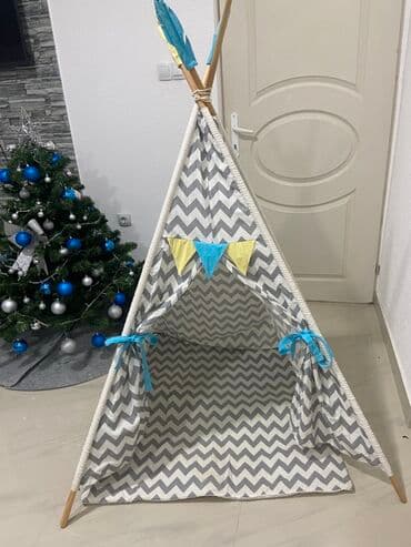 Dečiji teepee šator za igru - Model: indijanski tip šator sa četiri na lalafo.rs — 4 Dečiji teepee šator za igru - Model: indijanski tip šator sa četiri — 4