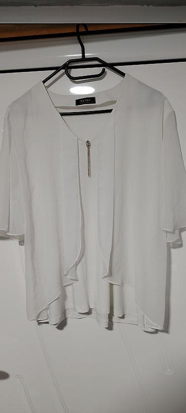 Ženska bluza Araz, bela, veličina 50. - Model sa V-izrezom. - Preko na lalafo.rs Ženska bluza Araz, bela, veličina 50. - Model sa V-izrezom. - Preko
