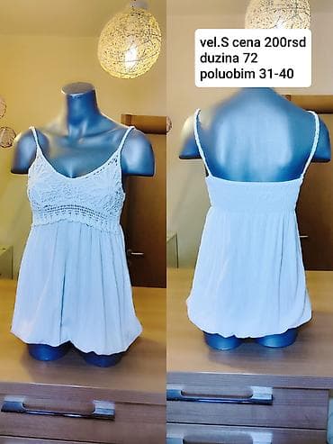 Lagana letnja majica/top na bretele, bela. Gornji deo heklan sa na lalafo.rs — 1 Lagana letnja majica/top na bretele, bela. Gornji deo heklan sa — 1