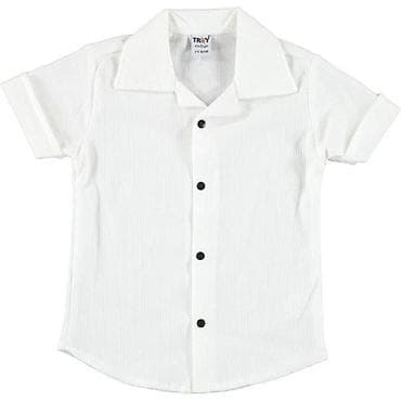 Dečija košulja sa kratkim rukavima – bela - Klasičan kroj sa velikim na lalafo.rs Dečija košulja sa kratkim rukavima – bela - Klasičan kroj sa velikim