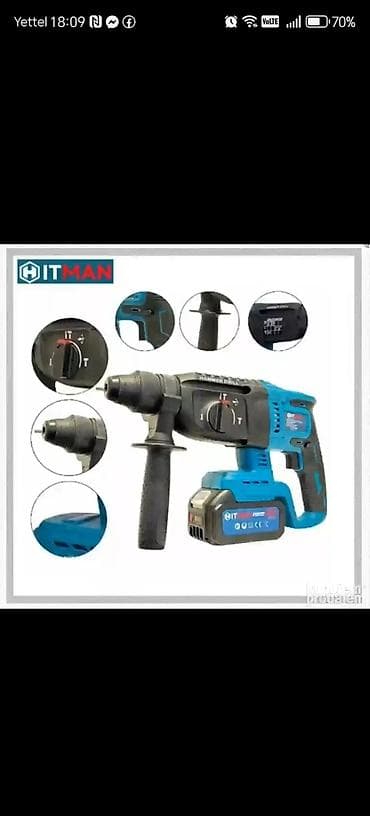 Setovi akumulatorskog alata: Bežični alat HITMAN – set 1) Akumulatorski udarni čekić-bušilica na lalafo.rs — 1 Setovi akumulatorskog alata: Bežični alat HITMAN – set 1) Akumulatorski udarni čekić-bušilica — 1