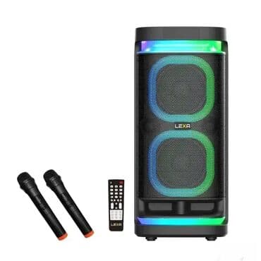 Super prenosni zvucnik sa 2 bežina mikrofona Ugradjen FM radio na lalafo.rs Super prenosni zvucnik sa 2 bežina mikrofona Ugradjen FM radio