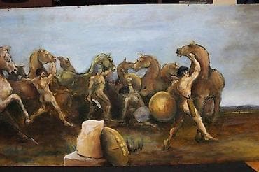 Antique Decor: SLIKA PRIPREMA ZA JURIŠ, 53 X 154, ULJE NA ŠPERPLOČI | Slika at lalafo.rs — 2 Antique Decor: SLIKA PRIPREMA ZA JURIŠ, 53 X 154, ULJE NA ŠPERPLOČI | Slika — 2