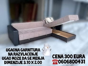 Ugaona garnitura na razvlačenje. - Dimenzije: 3,10 x 2,00 m - Ugao na lalafo.rs — 6 Ugaona garnitura na razvlačenje. - Dimenzije: 3,10 x 2,00 m - Ugao — 6