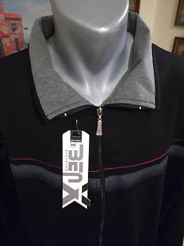 Novi muski duks sa kragnom u velikom broju Benx 5XL Crni na lalafo.rs — 2 Novi muski duks sa kragnom u velikom broju Benx 5XL Crni — 2