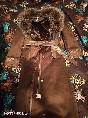 Ženska zimska jakna/kaput, tamno braon boje, sa bogatim krznom oko na lalafo.rs — 7 Ženska zimska jakna/kaput, tamno braon boje, sa bogatim krznom oko — 7