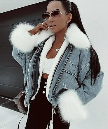 Džins jakna sa krznom – trendi oversized kroj - Materijal: kvalitetan at lalafo.rs — 3 Džins jakna sa krznom – trendi oversized kroj - Materijal: kvalitetan — 3