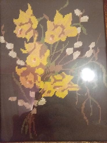 Ručni vez – buket žutih cvetova u bogato dekorisanom ramu - Tehnika at lalafo.rs — 5 Ručni vez – buket žutih cvetova u bogato dekorisanom ramu - Tehnika — 5