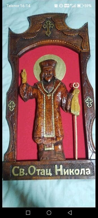 Na prodaju ikona Sv. Nikola
Rucno radjena 100x50 na lalafo.rs — 1 Na prodaju ikona Sv. Nikola
Rucno radjena 100x50 — 1