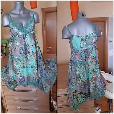 Letnja haljina na bretele, lepršava i široka, sa V-izrezom i čipkom na na lalafo.rs — 2 Letnja haljina na bretele, lepršava i široka, sa V-izrezom i čipkom na — 2