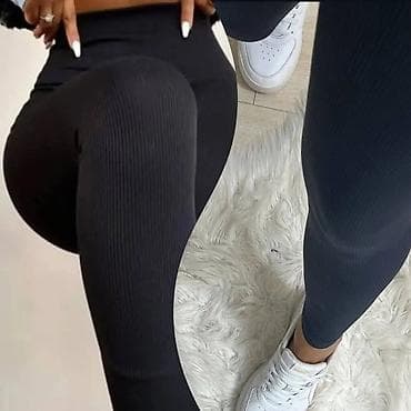 Rebraste ženske helanke sa visokim strukom Od S do 2XL - Model: duge na lalafo.rs Rebraste ženske helanke sa visokim strukom Od S do 2XL - Model: duge