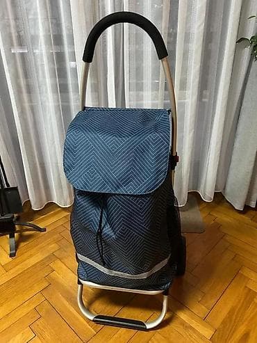 Personal Items: Kolica za kupovinu sa torbom – plavo/tamnonavy dezen sa finim at lalafo.rs — 1 Personal Items: Kolica za kupovinu sa torbom – plavo/tamnonavy dezen sa finim — 1
