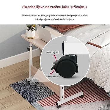Podesivi pokretni stočić za krevet/sofu - Višenamenski pomoćni sto na lalafo.rs — 2 Podesivi pokretni stočić za krevet/sofu - Višenamenski pomoćni sto — 2