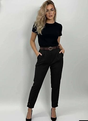 Ženske elegantne pantalone sa kaišem - Kroj: visok struk sa na lalafo.rs — 3 Ženske elegantne pantalone sa kaišem - Kroj: visok struk sa — 3