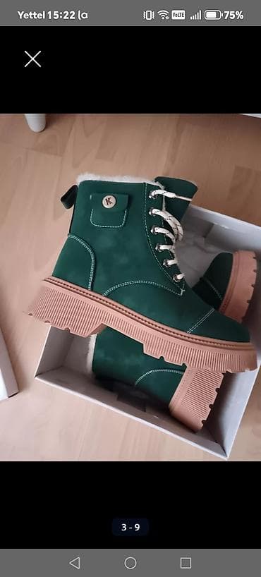 Ženske zimske čizme do članka - Boja: tamnozelena gornjište, bež đon na lalafo.rs — 3 Ženske zimske čizme do članka - Boja: tamnozelena gornjište, bež đon — 3