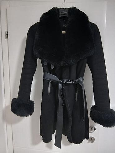 Ženska zimska jakna/kaput, crne boje, sa bogatom veštačkom krznom na na lalafo.rs Ženska zimska jakna/kaput, crne boje, sa bogatom veštačkom krznom na