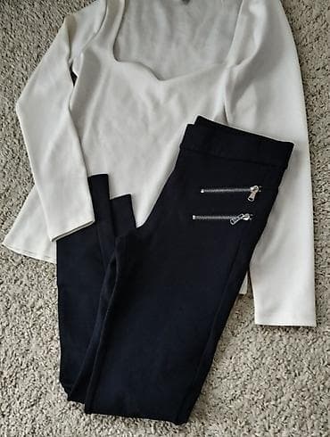 ZARA helanke pantalone sa rajfeslusom u zatvoreno tamnoj teget boji na lalafo.rs — 2 ZARA helanke pantalone sa rajfeslusom u zatvoreno tamnoj teget boji — 2