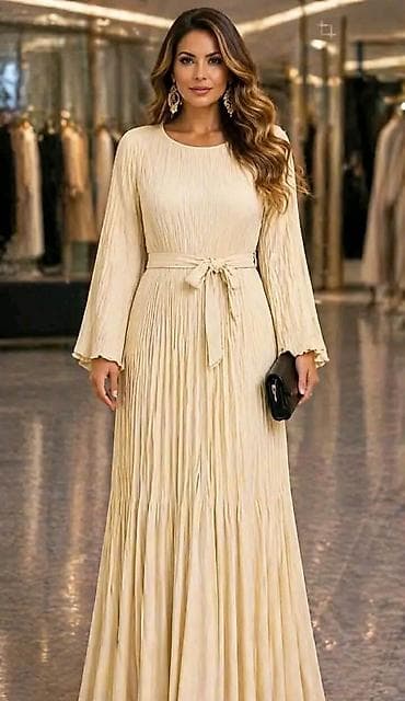 Dresses: Duga plisirana haljina sa pojasom - Elegantna maxi haljina sa finim at lalafo.rs — 1 Dresses: Duga plisirana haljina sa pojasom - Elegantna maxi haljina sa finim — 1