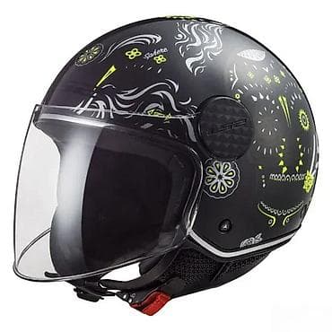 Otvorena moto kaciga sa vizirom – grafika crno/fluorescentno žuta - at lalafo.rs Otvorena moto kaciga sa vizirom – grafika crno/fluorescentno žuta -