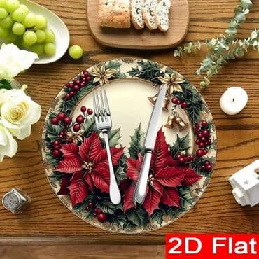 Božićni podmetači za tanjire – 2D ravni dizajn - Okrugli podmetači sa na lalafo.rs Božićni podmetači za tanjire – 2D ravni dizajn - Okrugli podmetači sa