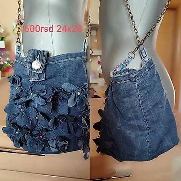 Unikatna torbica od teksasa sa cvetnim 3D aplikacijama - Materijal na lalafo.rs — 1 Unikatna torbica od teksasa sa cvetnim 3D aplikacijama - Materijal — 1