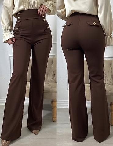 💥Ženske elegantne pantalone sa visokim strukom i širokim nogavicama na lalafo.rs — 2 💥Ženske elegantne pantalone sa visokim strukom i širokim nogavicama — 2