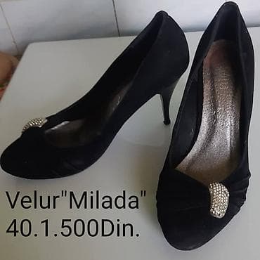 Ženske salonke “Milada” – velur, crne. - Materijal: mekani velur na lalafo.rs Ženske salonke “Milada” – velur, crne. - Materijal: mekani velur