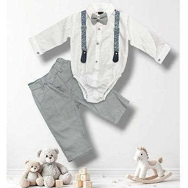 Dečiji svečani komplet za bebu dečaka (3 dela) - Bela košulja–bodiji na lalafo.rs Dečiji svečani komplet za bebu dečaka (3 dela) - Bela košulja–bodiji