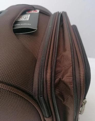 kofer torba: Veliki kofer na točkiće – tekstilni, braon - Dimenzije: približno at lalafo.rs — 8 kofer torba: Veliki kofer na točkiće – tekstilni, braon - Dimenzije: približno — 8