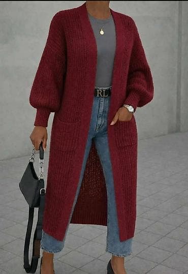 Dugi pleteni kardigan bez kopčanja - Model: dugi kardigan ravnog na lalafo.rs — 2 Dugi pleteni kardigan bez kopčanja - Model: dugi kardigan ravnog — 2