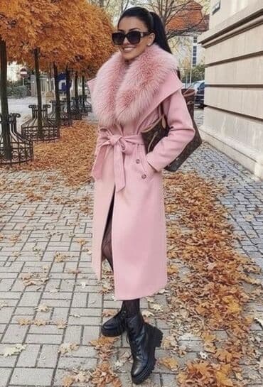 L11. Elegantni ženski kaput sa krznenim okovratnikom - Kroj: dugi na lalafo.rs L11. Elegantni ženski kaput sa krznenim okovratnikom - Kroj: dugi