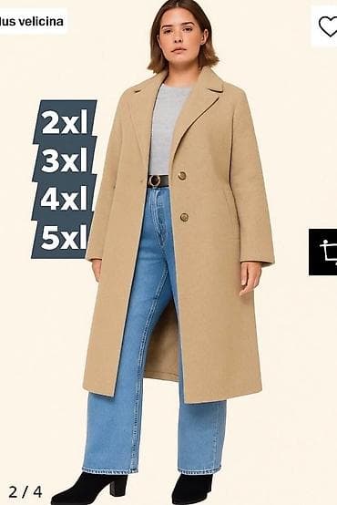 Ženski dugi kaput – plus veličina - Veličine: 2XL, 3XL, 4XL, 5XL na lalafo.rs — 2 Ženski dugi kaput – plus veličina - Veličine: 2XL, 3XL, 4XL, 5XL — 2