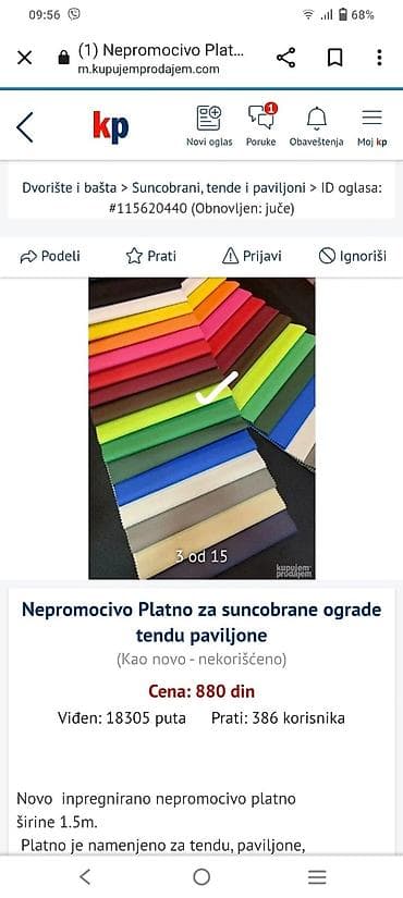 Novo inpregnirano nepromocivo platno širine 1.5m. Platno je na lalafo.rs — 6 Novo inpregnirano nepromocivo platno širine 1.5m. Platno je — 6
