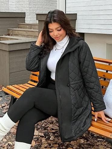 sako laneni: Ženska prošivena jakna sa kapuljačom – crna velicina 2XL 3XL - Dužina at lalafo.rs — 2 sako laneni: Ženska prošivena jakna sa kapuljačom – crna velicina 2XL 3XL - Dužina — 2