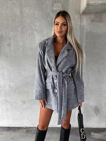 Ženski blejzer-kaput sa pojasom - Model: strukirani blejzer sa na lalafo.rs — 3 Ženski blejzer-kaput sa pojasom - Model: strukirani blejzer sa — 3