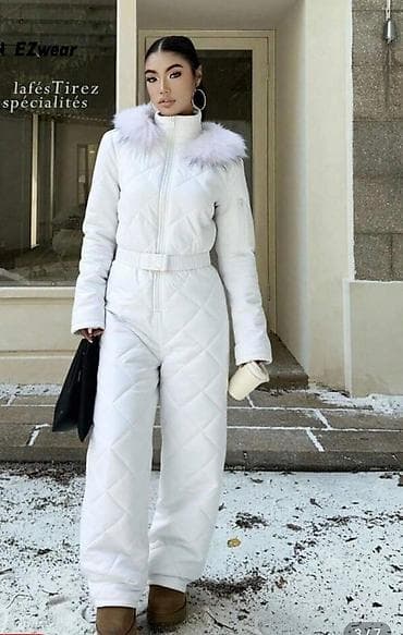 Ski suits: Ženski zimski skijaški kombinezon(skafander) – beli, prošiven at lalafo.rs — 3 Ski suits: Ženski zimski skijaški kombinezon(skafander) – beli, prošiven — 3