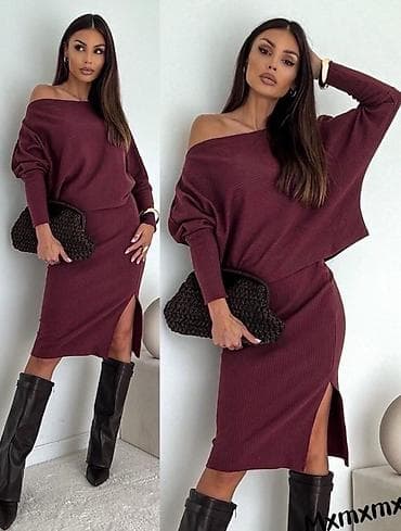 🔥Dvodelni ženski komplet od rebrastog pletiva – džemper + suknja midi na lalafo.rs — 4 🔥Dvodelni ženski komplet od rebrastog pletiva – džemper + suknja midi — 4