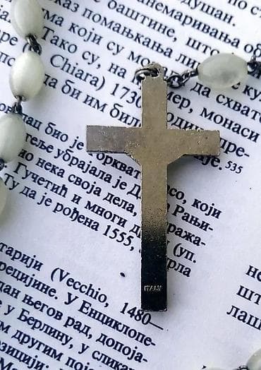 Antikne brojanice staklene perle Raspeće krst ogrlica Italy. Antikna at lalafo.rs — 5 Antikne brojanice staklene perle Raspeće krst ogrlica Italy. Antikna — 5