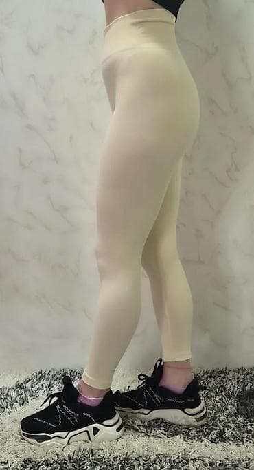 Leggings, Bike shorts: Ženske bež helanke sa visokim strukom - Visok, širok pojas za dodatnu at lalafo.rs — 3 Leggings, Bike shorts: Ženske bež helanke sa visokim strukom - Visok, širok pojas za dodatnu — 3