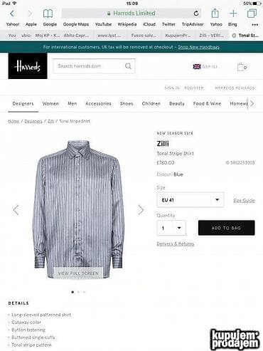 Original ZILLI kosulja 43 ( KOSULJA OD 1000€ ) KAO NOVA Cotton - na lalafo.rs — 4 Original ZILLI kosulja 43 ( KOSULJA OD 1000€ ) KAO NOVA Cotton - — 4