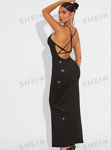 Haljina duga sa golim ledjima i ukrstenim trakama i lastizem kod na lalafo.rs Haljina duga sa golim ledjima i ukrstenim trakama i lastizem kod