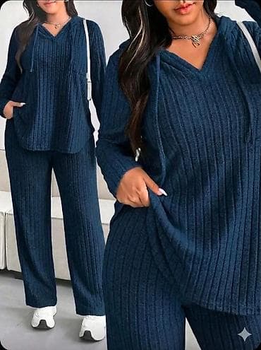 Ženski komplet – rebrasti duks s kapuljačom i ravne pantalone Veličine na lalafo.rs — 3 Ženski komplet – rebrasti duks s kapuljačom i ravne pantalone Veličine — 3
