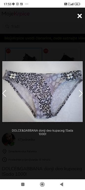 RASPRODAJA!! DOLCE&GABBANA donji deo kupaćeg kostima,Vel L. bez na lalafo.rs — 1 RASPRODAJA!! DOLCE&GABBANA donji deo kupaćeg kostima,Vel L. bez — 1
