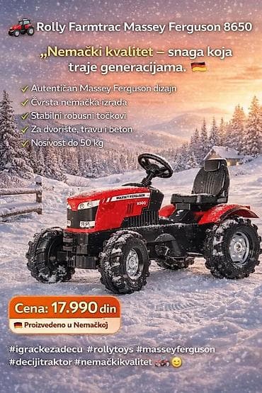 Toy Vehicles & Accessories: Rolly Farmtrac Massey Ferguson 8650 – dečiji traktor na pedale - at lalafo.rs — 1 Toy Vehicles & Accessories: Rolly Farmtrac Massey Ferguson 8650 – dečiji traktor na pedale - — 1
