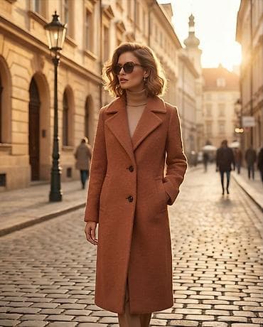 Ženski kaput BENOTTI – karamela boje - Kroj: ravna silueta do ispod na lalafo.rs — 1 Ženski kaput BENOTTI – karamela boje - Kroj: ravna silueta do ispod — 1